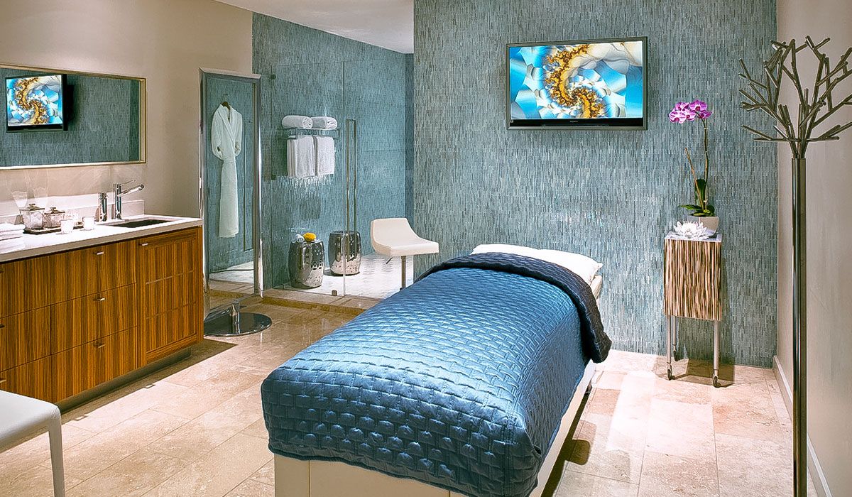 Couples massage therapy room