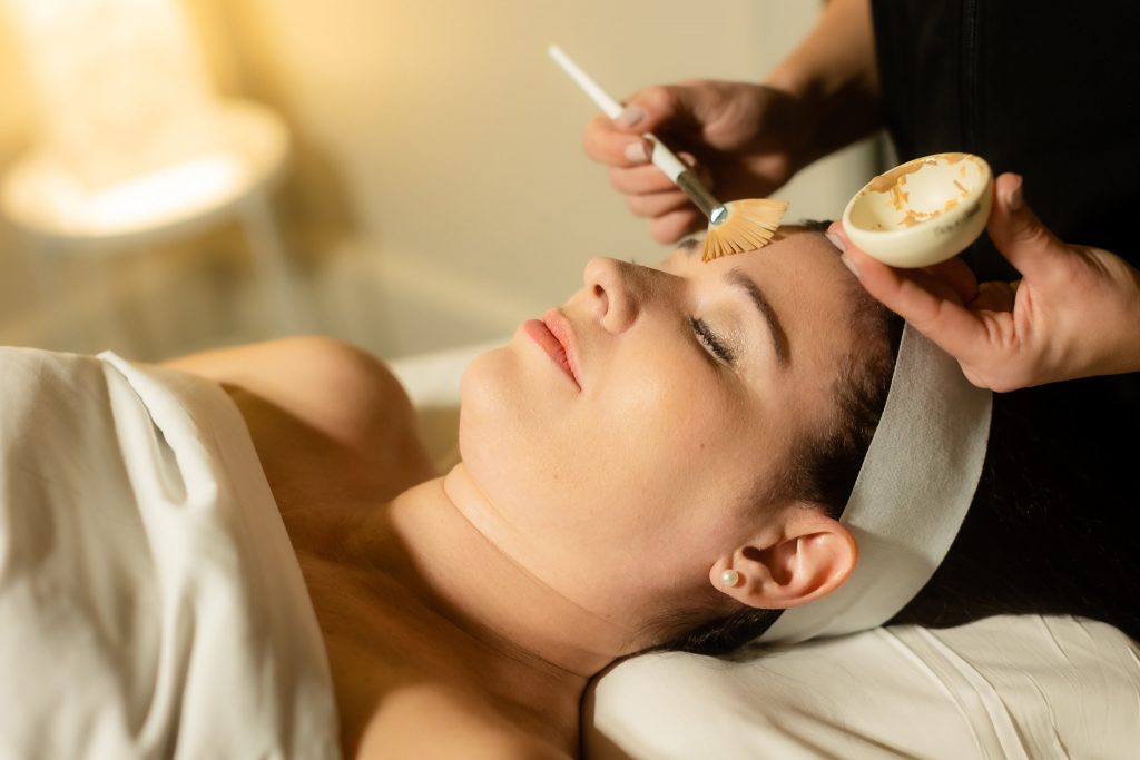 Brightening facial with vitamin C for even skin tone